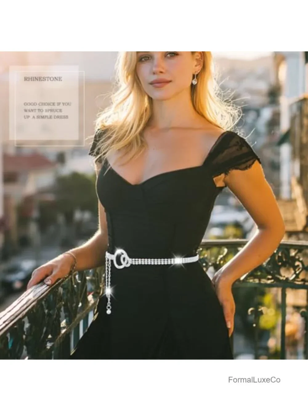 Rhinestone Belt for Women Formal Dress Belt Silver Crystal Belt